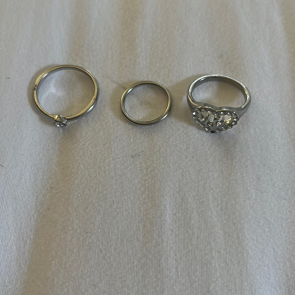 3 Silver Rings